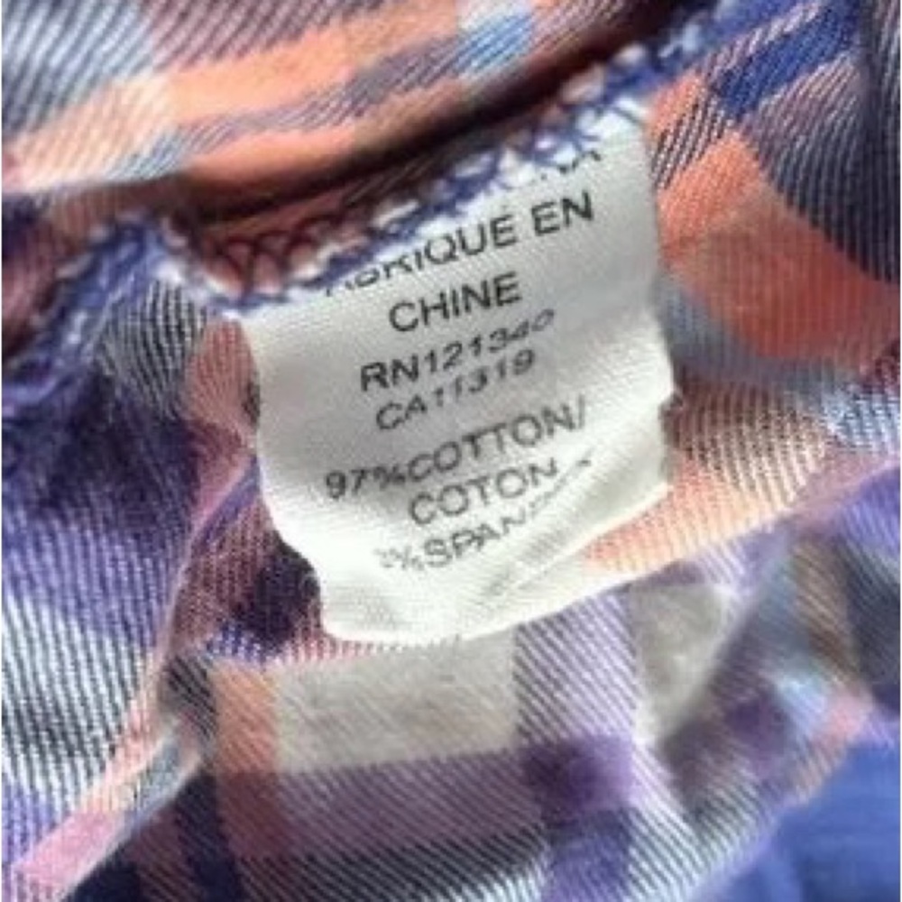 Blue and Pink Plaid Button-Up Shirt - Picture 4 of 5